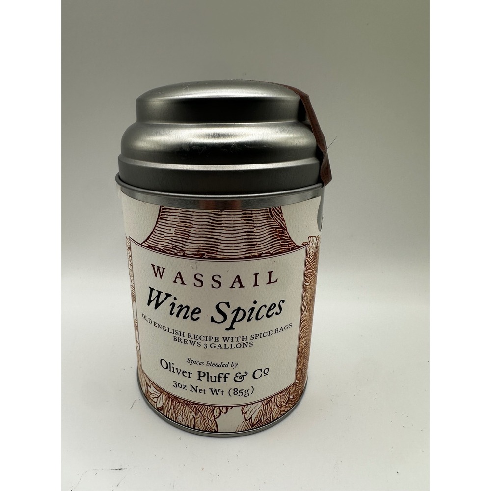 Oliver Pluff & Co Wassail Wine Spices 3oz Tin Old English Recipe J-1508 NEW